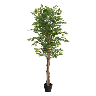 (180 cm) vidaXL Artificial Lemon Tree with Trunks Fake Tree Artificial Plant Green PP