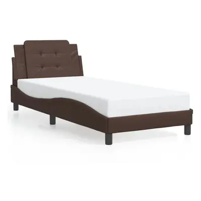 (brown, x cm) vidaXL Bed Frame with Headboard Bed Black and White 120x200 cm Faux Leather