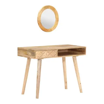 vidaXL Solid Mango Wood Dressing Table Bedroom Wooden Makeup Desk Vanity Table