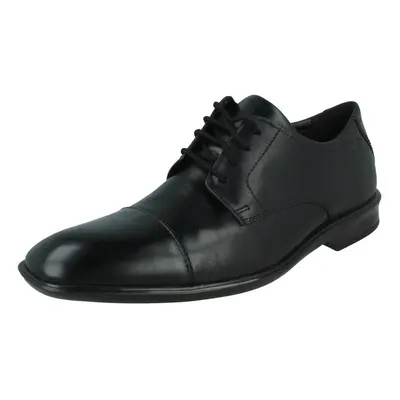 (Black, UK 11) Mens Clarks Formal Shoes Bensley Cap - G Fit