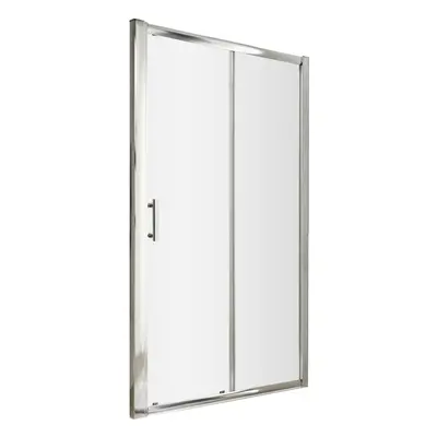 6mm Toughened Safety Glass Reversible Sliding Door - 1400mm - Chrome