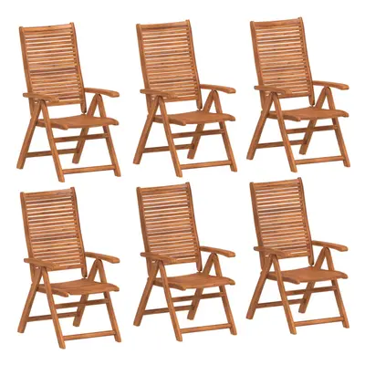 (6 pcs) vidaXL Reclining Garden Chairs Outdoor Chair Relax Armchair Solid Wood Acacia