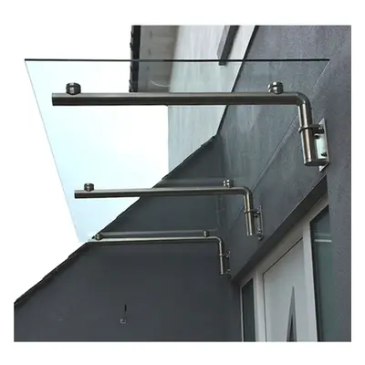 Glass Door Canopy Porch Stainless Steel Balcony Shelter Awning Cover 1800mm Wide