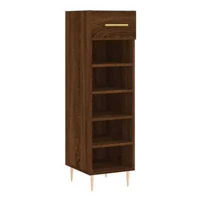 (brown oak) vidaXL Shoe Cabinet Shoe Storage Cupboard Shoe Rack Smoked Oak Engineered Wood