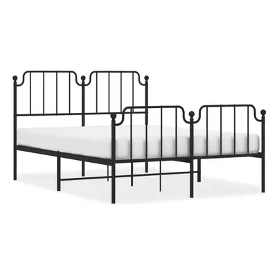 (black, x cm/with headboard & footboard) vidaXL Metal Bed Frame Home Bedroom Bed Base Mattress F