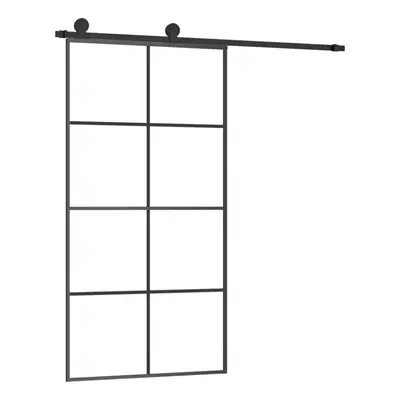 (4x2 grids, 102.5 x cm) vidaXL Sliding Door with Hardware Set Multi Sizes Horizontal Bars/4x2 Gr