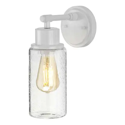 IP44 Wall Light Face Up or Down Bubble Glass Shade White LED E27 60W