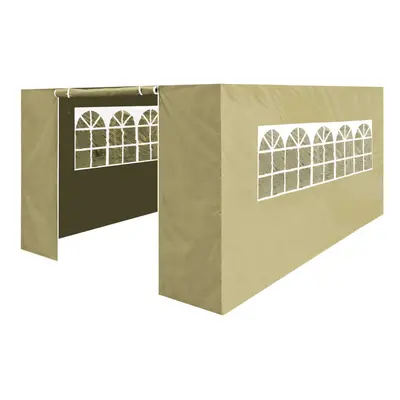 Premium Gazebo/Marquee Side Walls/Doors/Windows, Fits x 4.5m Models - Beige - DG150