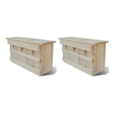 vidaXL 2x Sparrow Houses Wood 44x15.5x21.5cm Bird Habitat Home Nesting Box