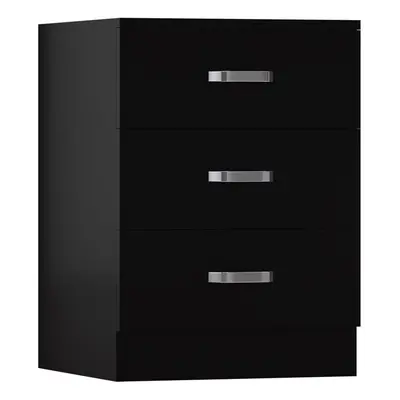 FWStyle Tunis Drawer Bedside Chest of Drawers Matt Black