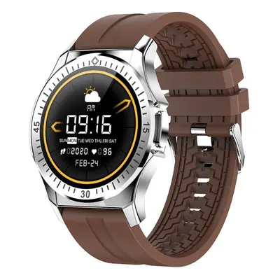 (Silver Brown) 1.3-Inch Touch Smart Watch IP67 Waterproof Fitness Tracker Sports Wristband