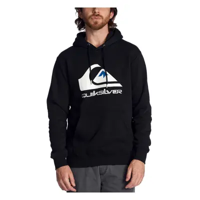 (S, Black) Quiksilver Mens Big Logo Casual Regular Fitting Pullover Hoodie