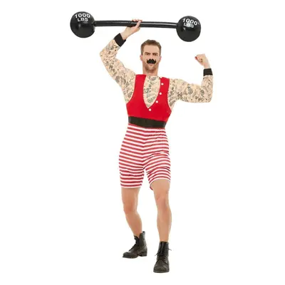 Mens Adults 1920s Strongman Fancy Dress Costume Extra Large