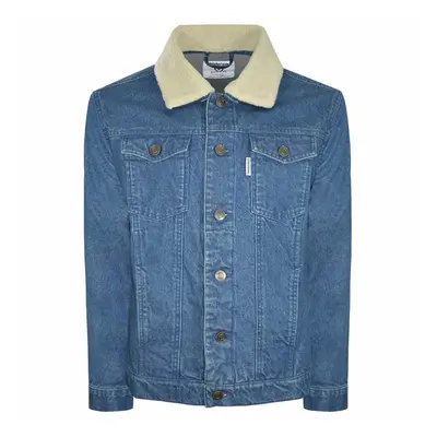 (Extra Large) Lambretta Sherpa Collar Denim Jacket - Blue