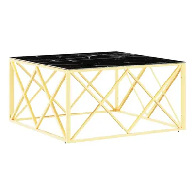 vidaXL Coffee Table Side Table Centre Table Gold Stainless Steel and Glass