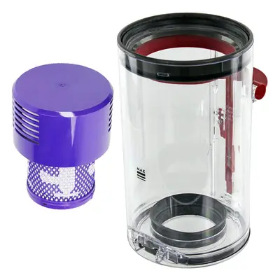 Dust Bin Container + Washable Filter for DYSON V10 SV12 Animal Absolute Vacuum