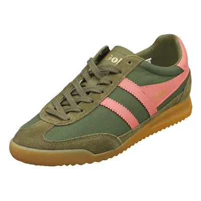 (3) Gola Tornado Womens Fashion Trainers in Green Coral Pink