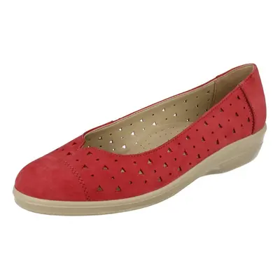 (UK 5.5, Raspberry/Cerise (Pink)) Ladies Padders Ballerina Flats Faye - EE Fit