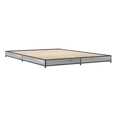 (grey sonoma, x cm/ 14.5 cm) vidaXL Bed Frame Bed Black 180x200 cm Super King Engineered Wood an