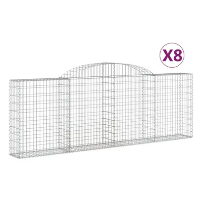 (300 x x 100/120 cm/ pcs) vidaXL Arched Gabion Basket Stone Basket Gabion Retaining Wall Galvani