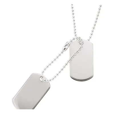 Jewelco London Mens Sterling Silver Military Double Dog Tag Pendant Necklace inch - GVK042