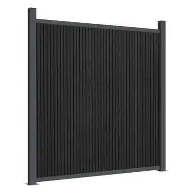 vidaXL Fence Panel with Post Patio Fence Board Garden Fence Post Grey WPC