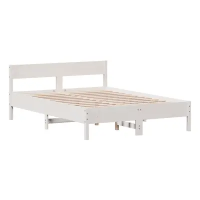 (white, x cm) vidaXL Bed Frame with Headboard Bed Base Wax Brown 90x200 cm Solid Wood Pine