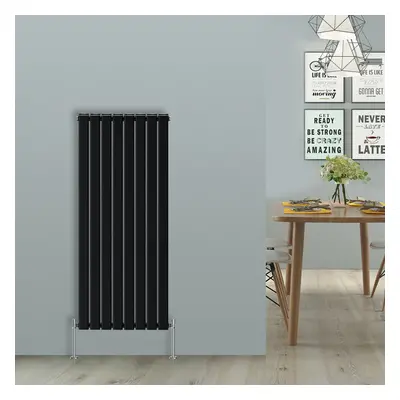 (Vertical 1600x544mm - Double) NRG Black Flat Panel Designer Radiator Single Double Column Bathr