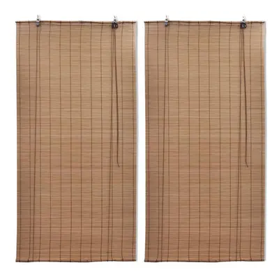 vidaXL Bamboo Roller Blinds Kitchen Blackout Curtain pcs x cm Brown