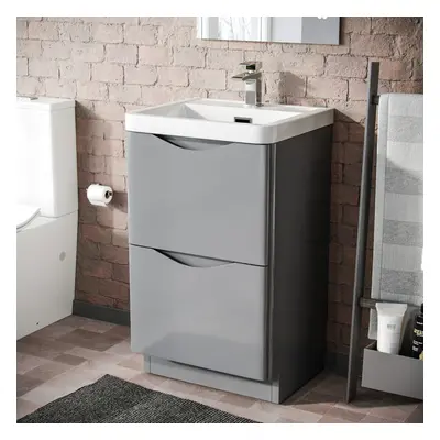 Merton 500mm Floorstanding Basin Vanity Unit Light Grey