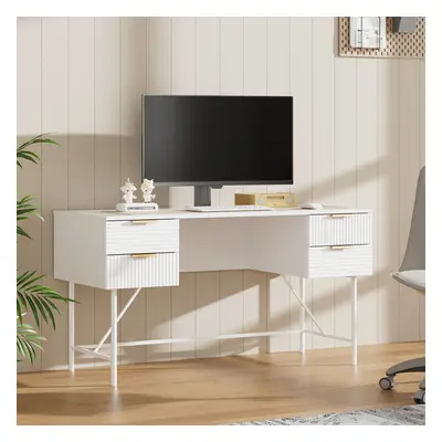 White Striped Study Desk