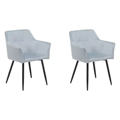 Set of Dining Chairs JASMIN Velvet Light Grey