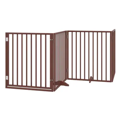 (brown, x x cm/ pcs) vidaXL Dog Gate with Door Foldable Dog Fence Pet Gate Pet Barrier Poplar Wo