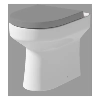 BTW Back To Wall Toilet Pan Round Modern White Gloss Ceramic