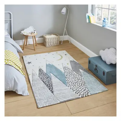 (60x120cm) Brooklyn Kids Rugs in Blue Hand Carved Durable Children Mats