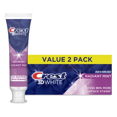 Crest 3D White Advanced Radiant Mint Toothpaste, 3.3 oz (93 g) Pack