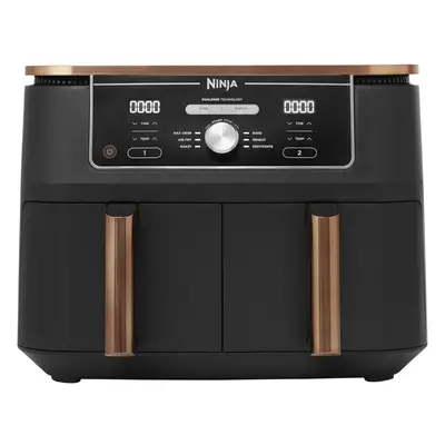 Ninja Foodi MAX Dual Zone Air Fryer, Amazon Exclusive, Tongs, Drawers, 9.5L, 6-in-1, Use No Oil,