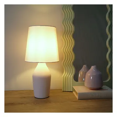 ValueLights Arlo Pair of Duck Egg Table Lamps with Blue Shades & Bulbs