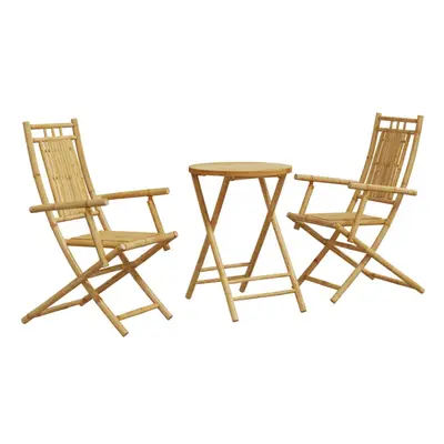 vidaXL Bistro Set Piece Outdoor Bistro Set Garden Table and Chair Bamboo