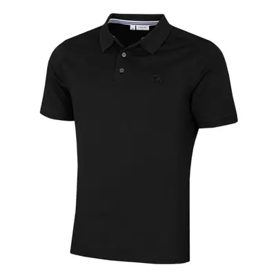 (S, Black) Calvin Klein Mens North Coast Moisture Wicking Polo Shirt