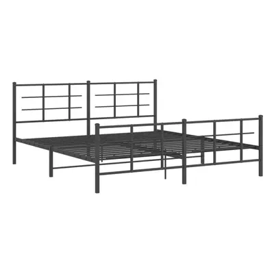 (with headboard & footboard, x cm) vidaXL Metal Bed Frame with Headboard Home Bed Base Bedstead 