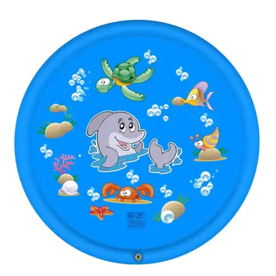 (Blue) 1.7m Thickened Water Spray Printed Pad for Children Lawn Play Mat