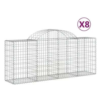 (200 x x 80/100 cm/ pcs) vidaXL Arched Gabion Basket Stone Basket Gabion Retaining Wall Galvanis