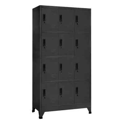 vidaXL Locker Cabinet Anthracite Steel Office Storage Filing Cabinet Locker