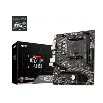 Msi A520M-A PRO Amd Socket Am4 Micro Atx Hdmi/Dvi Usb 3.2 Gen1 M.2 Motherbo A520M-A PRO