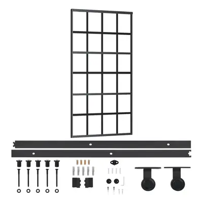 vidaXL Sliding Door with Hardware Set ESG Glass&Aluminium Sliding Door System