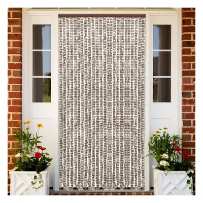 vidaXL Insect Curtain Taupe and White 100x220 cm Chenille Doorway Screen Blind