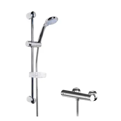 Current Round Thermostatic Bar Valve and Brass Multi Function Handset Slider Rail Kit Shower Bun