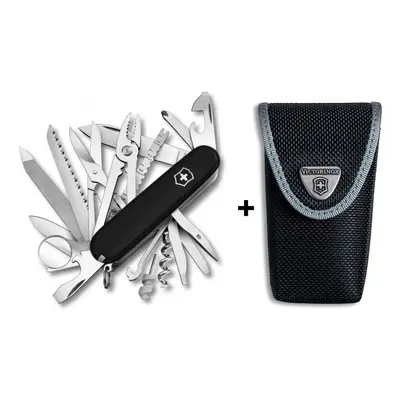 (black/black (nylon)) Victorinox SWISS CHAMP Swiss army knife bundle pack - with free Victorinox