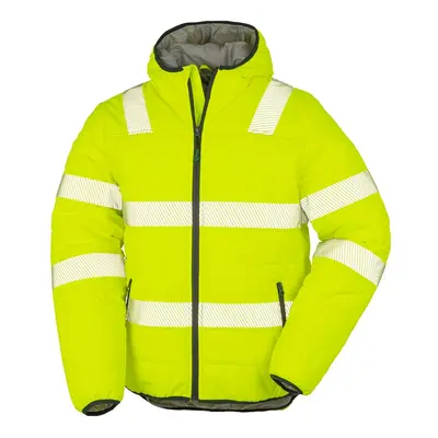 (4XL, Fluorescent Yellow) Result Genuine Recycled Mens Ripstop Safety Padded Jacket